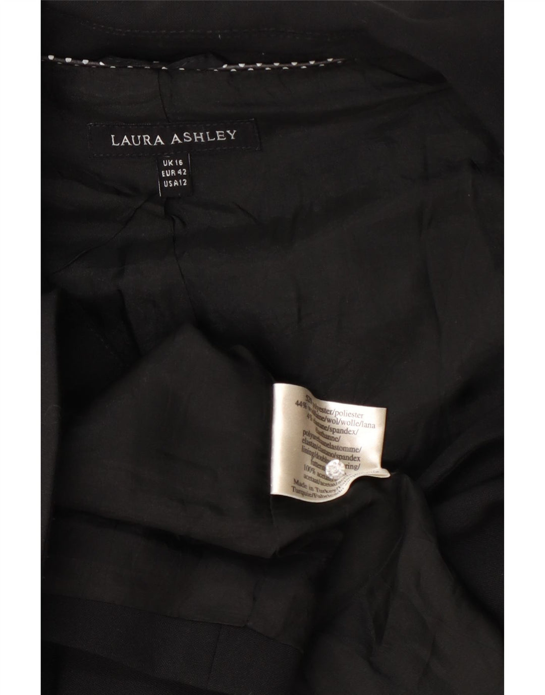 Laura Ashley Womens 1 Button Blazer Jacket UK 16 Large Black Polyester
