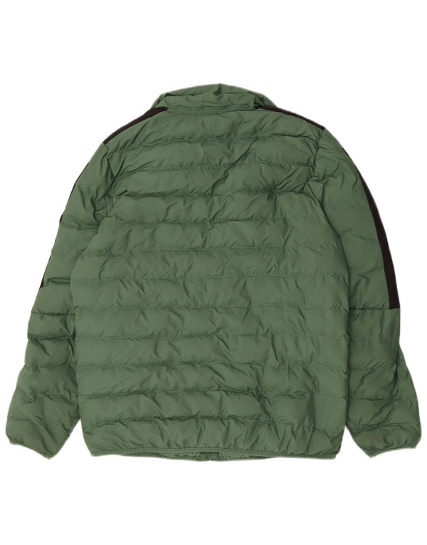 Puma Mens Padded Jacket UK 38 Medium Green Colourblock Polyester