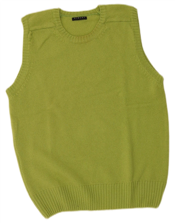 SISLEY Womens Vest Tank Top UK 14 Medium Green Wool