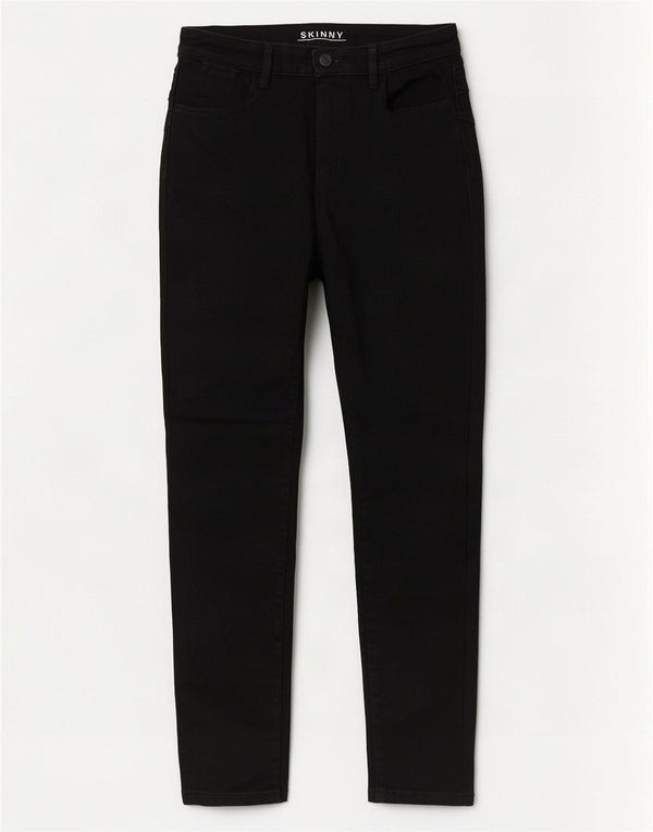 Marks & Spencer Womens Skinny Jeans UK 12 Medium W30 L28 Black Cotton