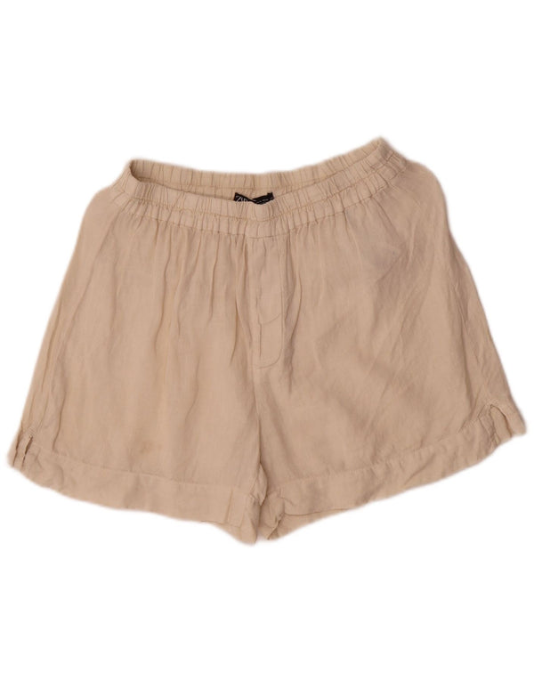 Zara Womens Casual Shorts Medium W28 Off White Linen