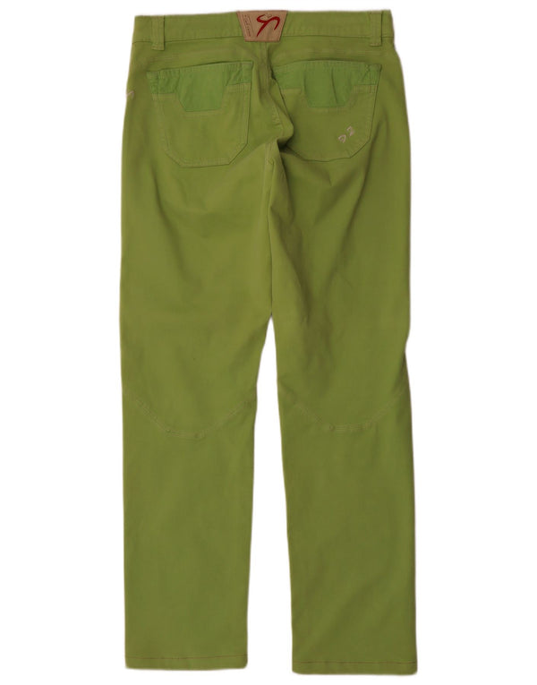 9.2 by Carlo Chionna Mens Straight Casual Trousers W34 L30 Green Cotton