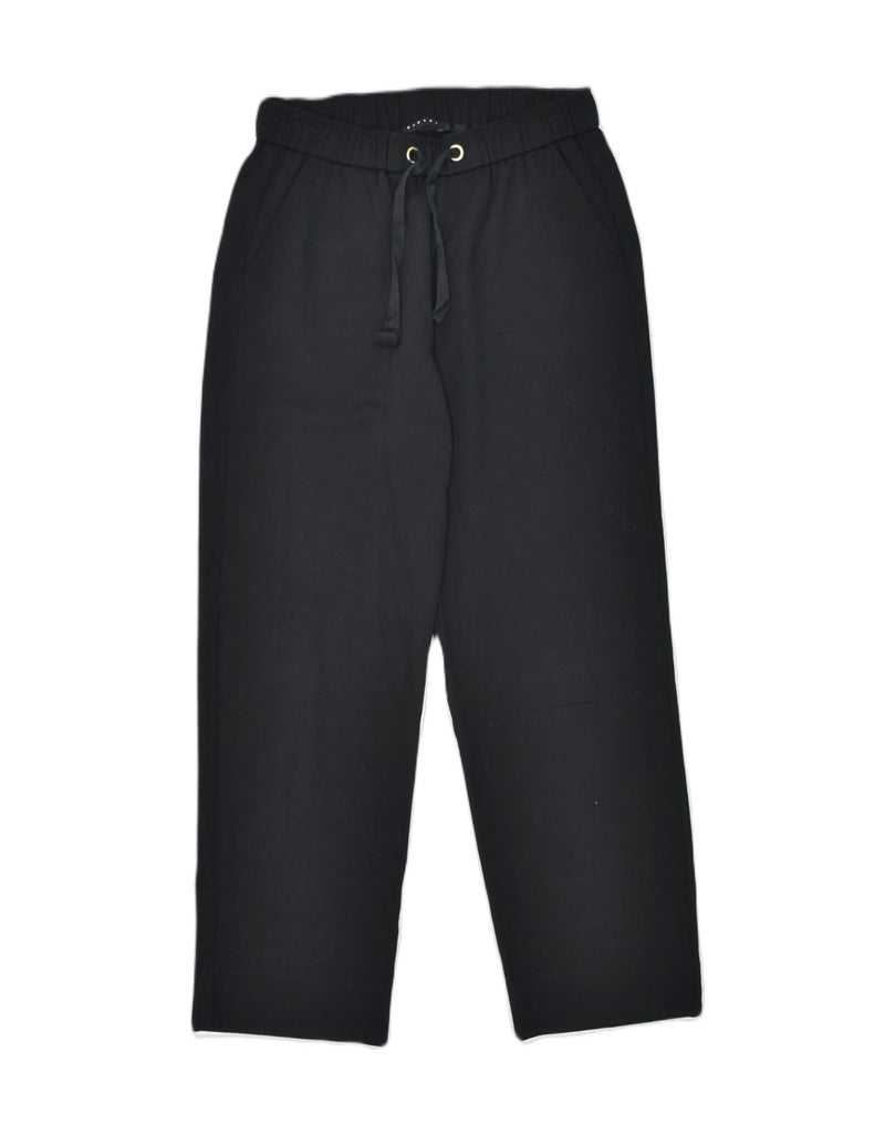 SISLEY Womens Tracksuit Trousers IT 42 Medium Black Cotton | Vintage | Thrift | Second-Hand | Used Clothing | Messina Hembry 