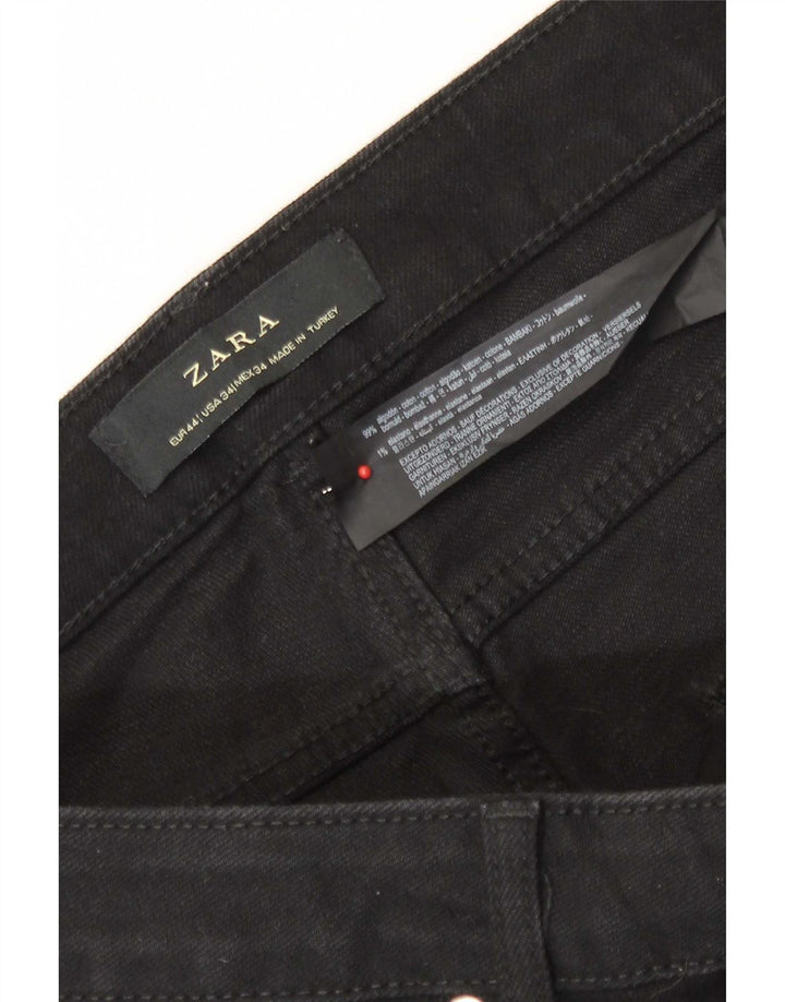 Zara Mens Slim Jeans EU 44 Large W34 L29 Black Cotton
