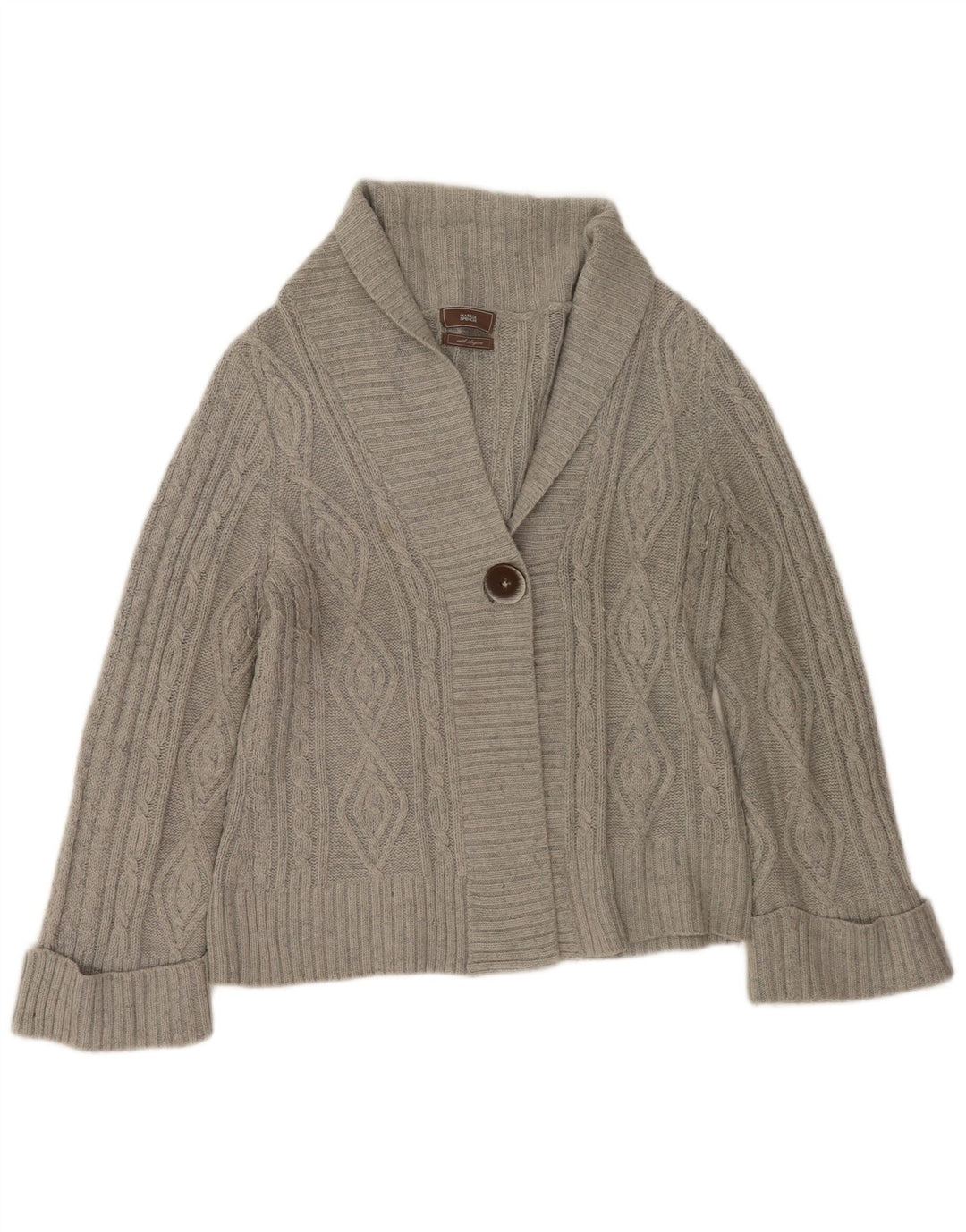 Marks & Spencer Womens Cardigan Sweater UK 14 Large Grey Acrylic