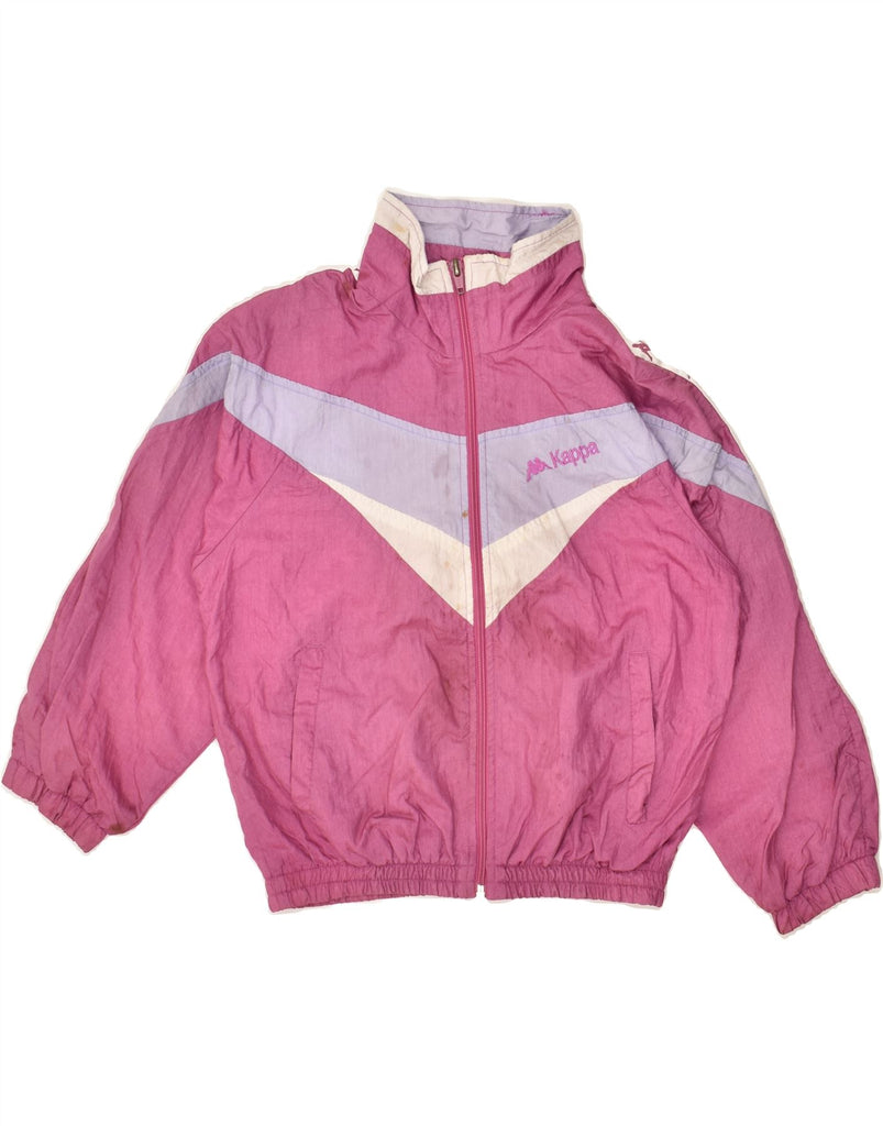 KAPPA Girls Tracksuit Top Jacket 7-8 Years Pink Colourblock | Vintage Kappa | Thrift | Second-Hand Kappa | Used Clothing | Messina Hembry 