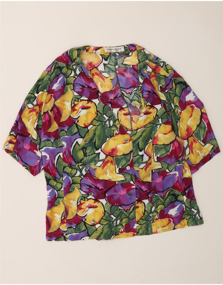 MARINA RINALDI Womens Shirt Blouse Size 19 Small Multicoloured Floral Vintage Marina Rinaldi and Second-Hand Marina Rinaldi from Messina Hembry 