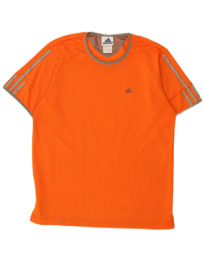 Adidas Mens T-Shirt Top Small Orange Polyester