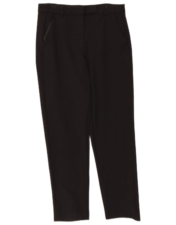 Marks & Spencer Womens Straight Casual Trousers UK 10 Small W30 L25 Black