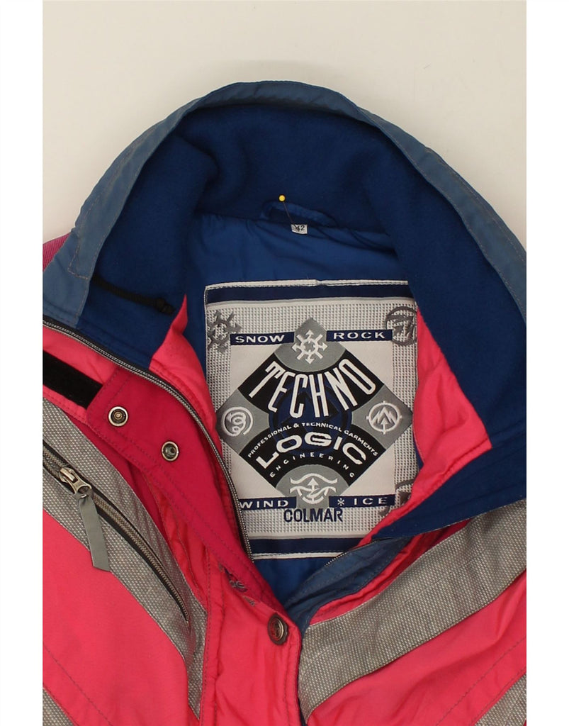 COLMAR Womens Ski Jacket IT 42 Medium Pink Colourblock | Vintage Colmar | Thrift | Second-Hand Colmar | Used Clothing | Messina Hembry 