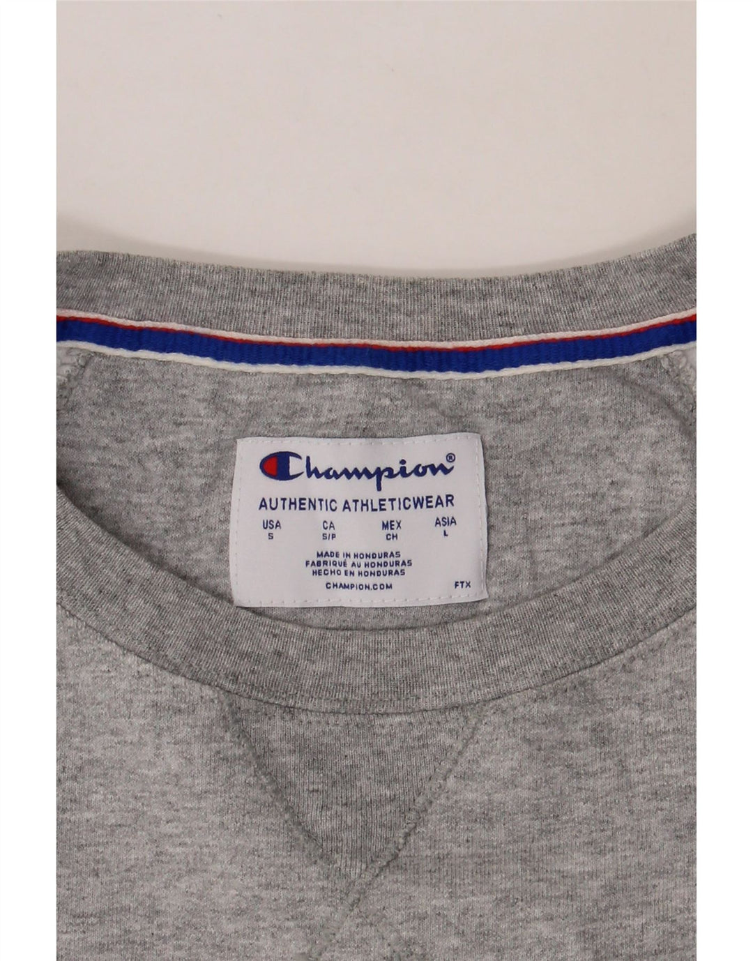 CHAMPION Womens Oversized Graphic Hoodie Jumper UK 10 Small Grey Polyester Vintage Champion and Second-Hand Champion from Messina Hembry 