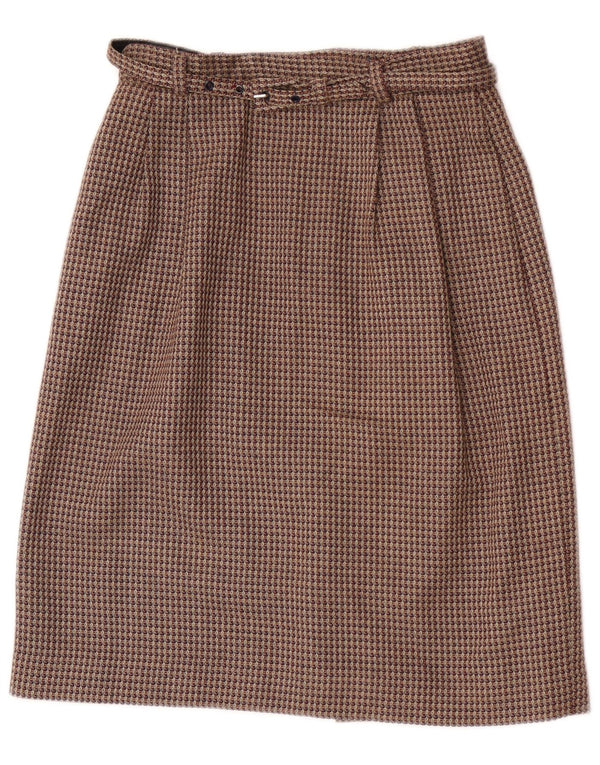 Liz Claiborne Womens Petite Straight Skirt US 6 Medium W24 Brown Check