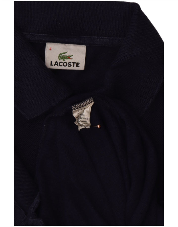 LACOSTE Mens Polo Shirt Size 4 Medium Navy Blue Cotton