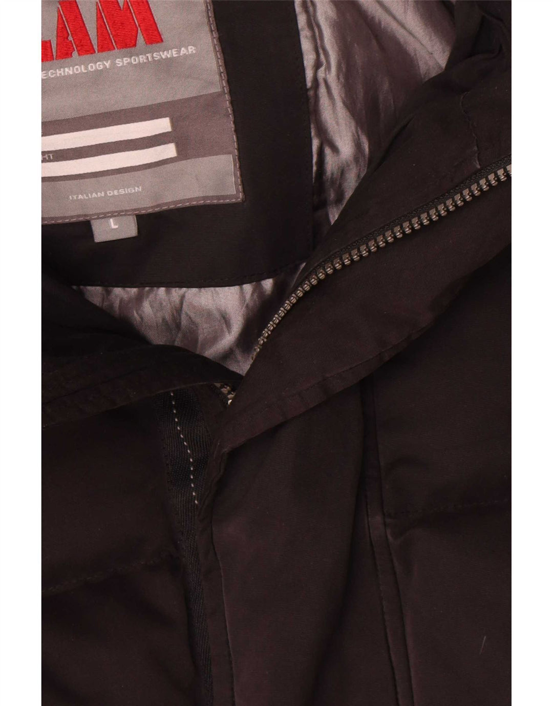 Slam Mens Hooded Padded Jacket UK 40 Large Black Cotton