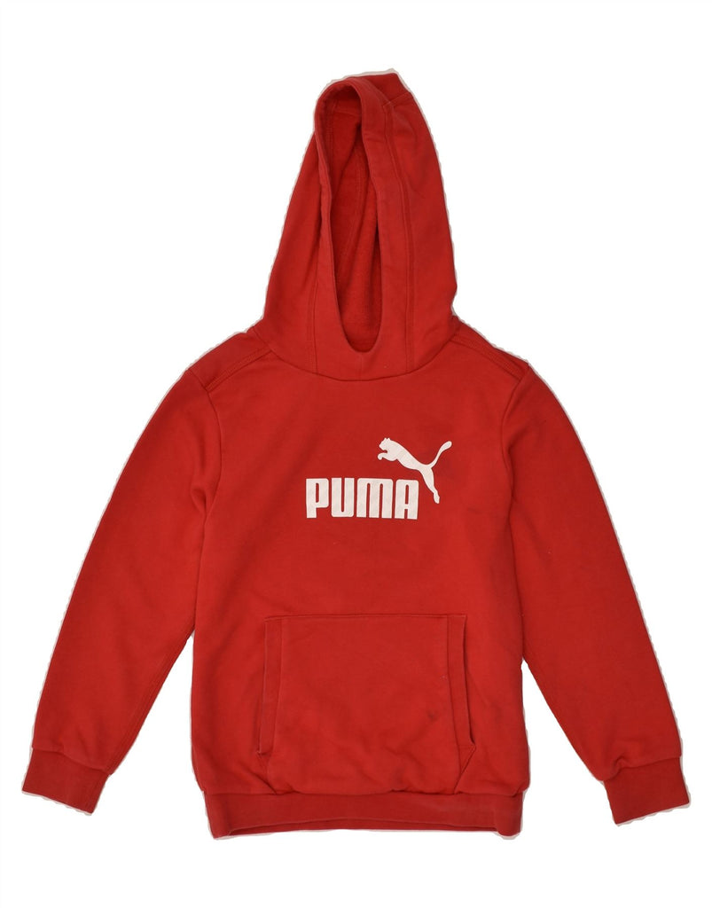 PUMA Boys Graphic Hoodie Jumper 9-10 Years Medium Red Cotton | Vintage Puma | Thrift | Second-Hand Puma | Used Clothing | Messina Hembry 