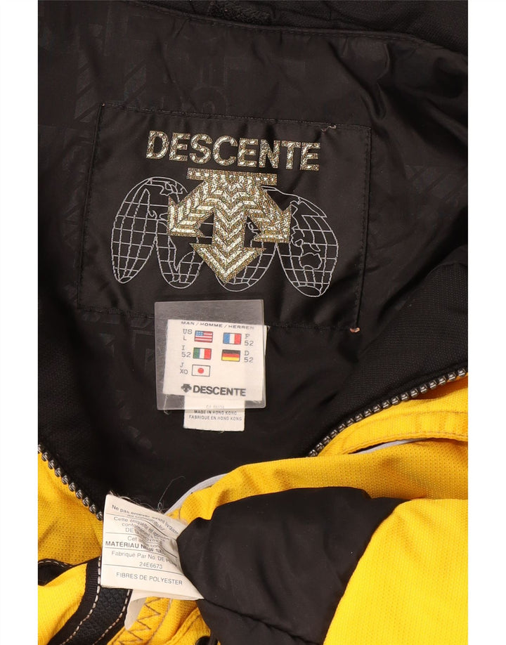 Descente Mens Ski Jacket IT 52 Large Yellow Colourblock Polyester