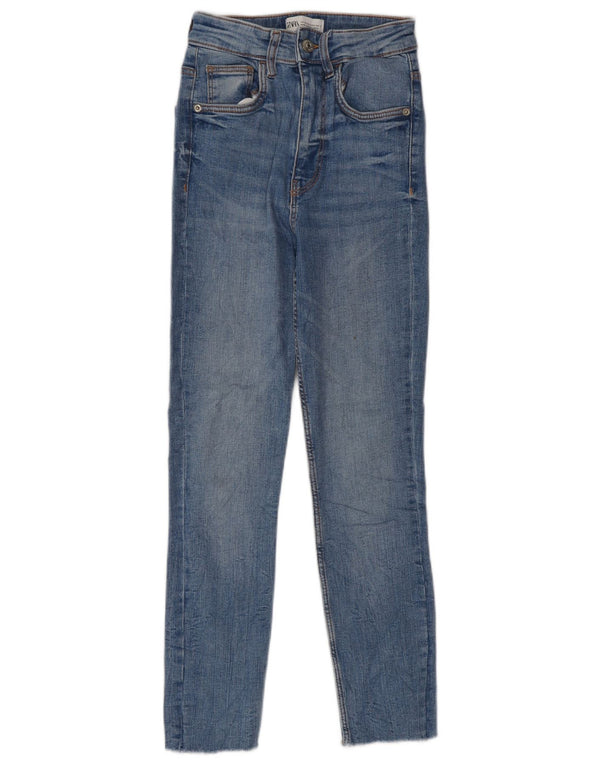 Zara Womens High Rise Skinny Jeans EU 34 2XS W24 L25 Blue