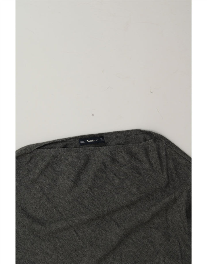 ZARA Womens Asymmetric Poncho Jumper UK 10 Small Grey Vintage Zara and Second-Hand Zara from Messina Hembry 