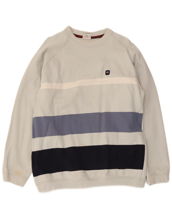 Ellesse Mens Sweatshirt Jumper Medium Blue Striped Cotton
