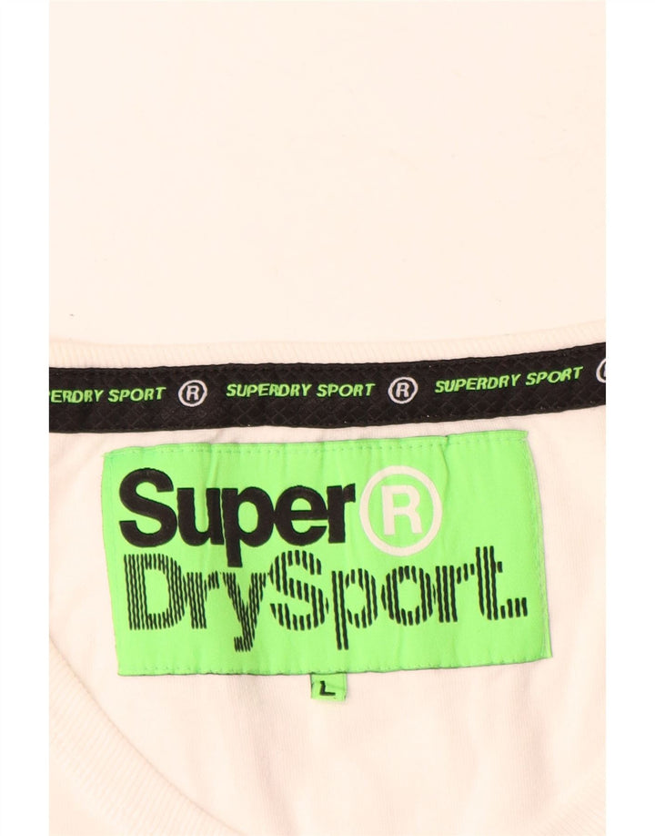 Superdry Womens Graphic Vest Top UK 16 Large White Cotton