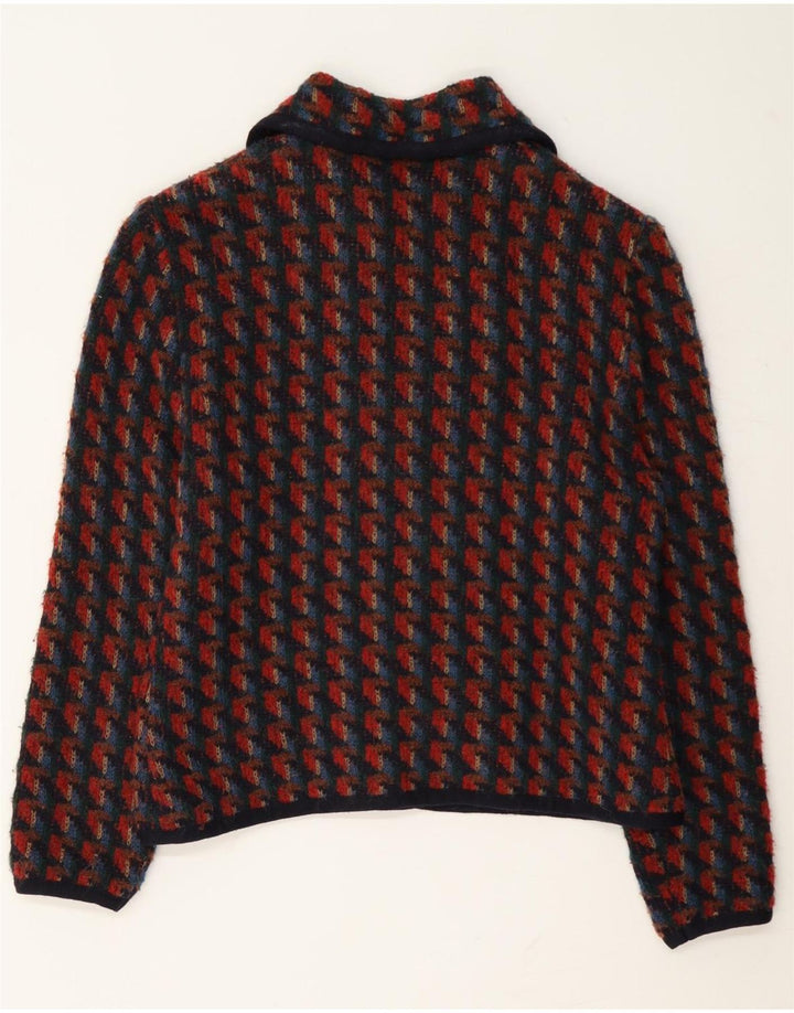 Vintage Womens Knit 2 Piece Skirt Set UK 14 Medium W28 Red Houndstooth
