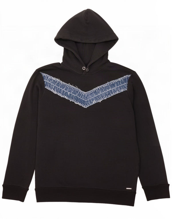 Diesel Mens Hoodie Jumper 2XL Black Colourblock Cotton