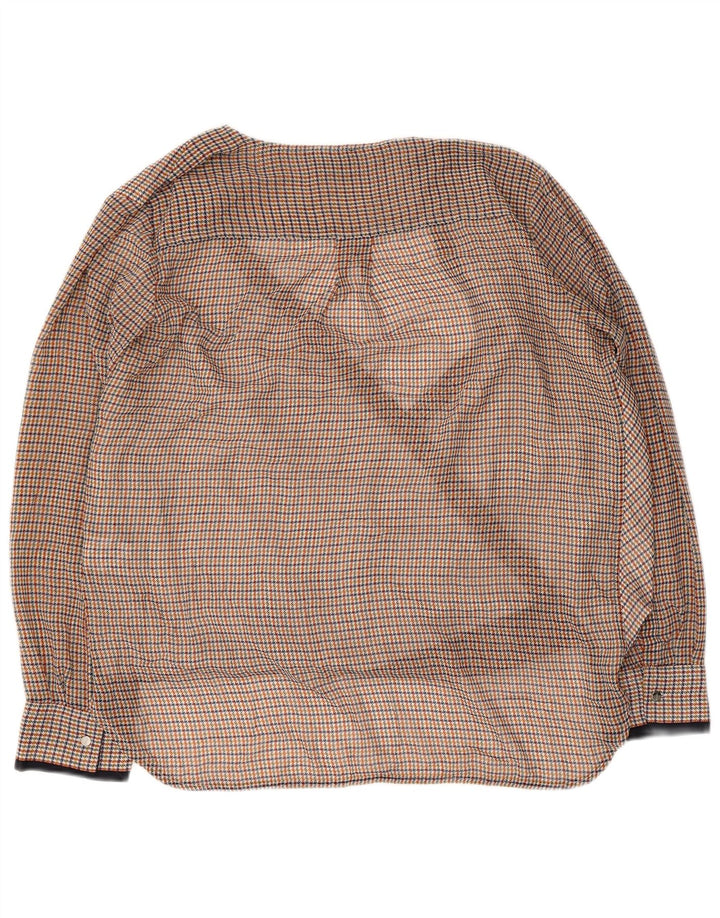 DKNY Womens Long Sleeve Blouse Top UK 16 Large Multicoloured Houndstooth