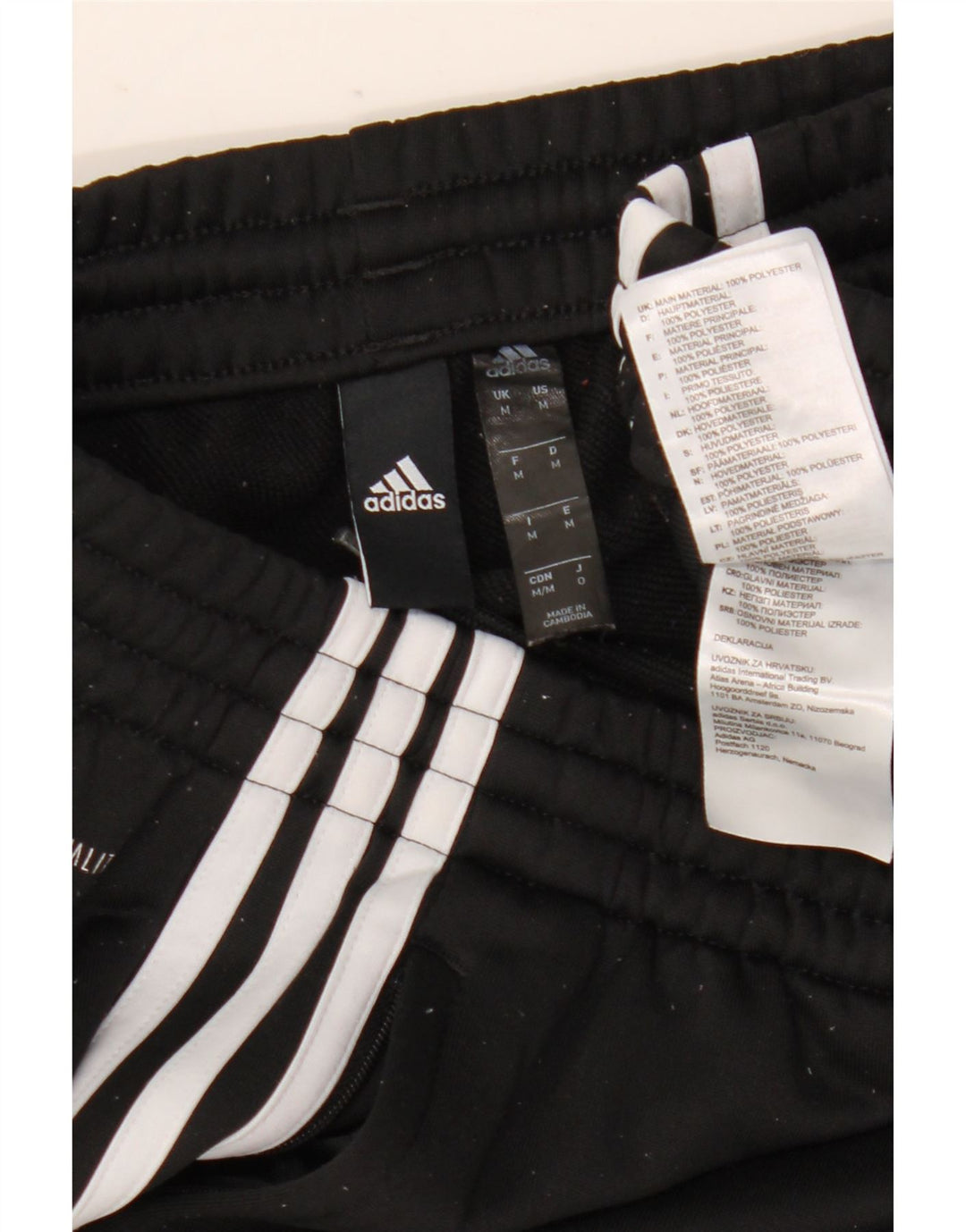 Adidas Mens Climalite Tracksuit Trousers Medium Black Polyester
