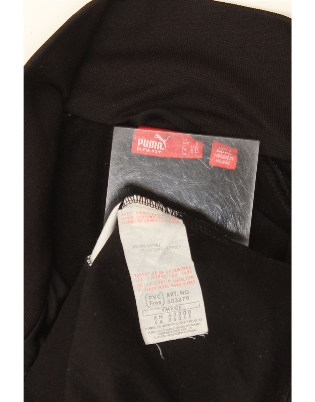 Puma Mens Tracksuit Top Jacket Large Black Colourblock Polyester