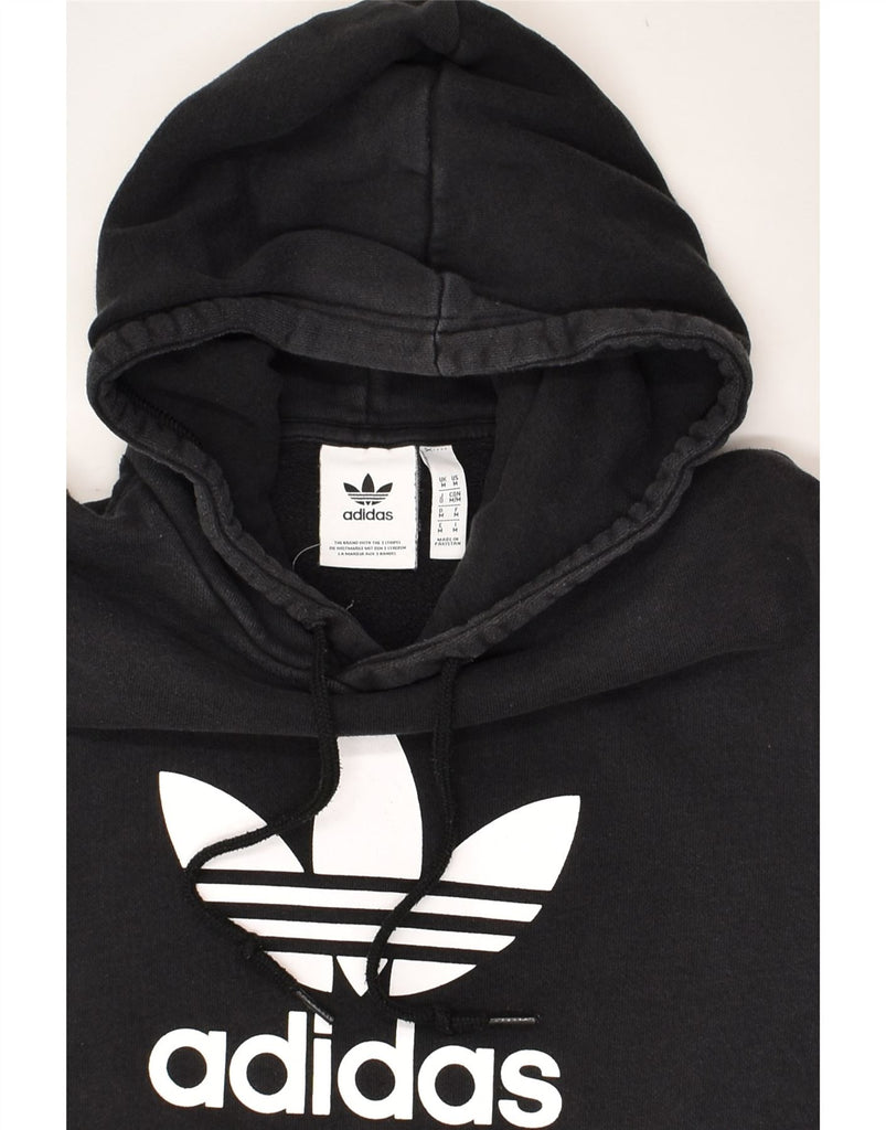 ADIDAS Mens Graphic Hoodie Jumper Medium Black Cotton | Vintage Adidas | Thrift | Second-Hand Adidas | Used Clothing | Messina Hembry 