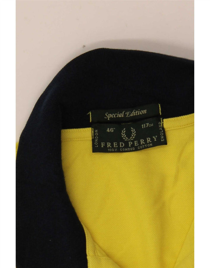 Fred Perry Mens Rugby Polo Shirt Large Yellow