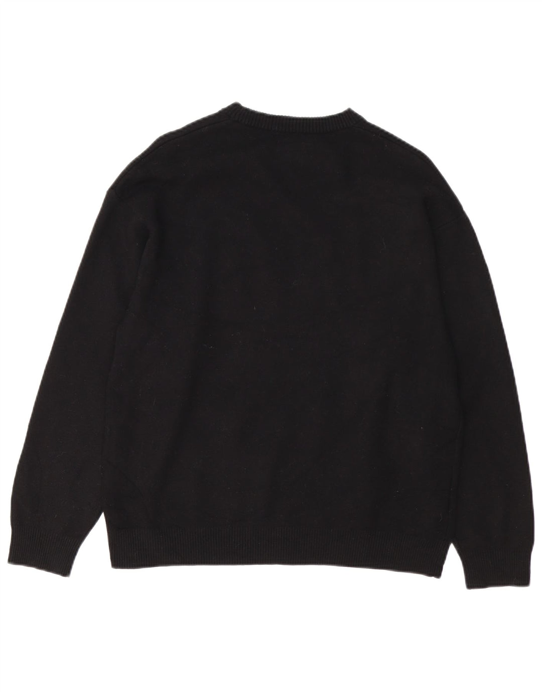 Zara Womens Crew Neck Jumper Sweater UK 14 Medium Black Viscose