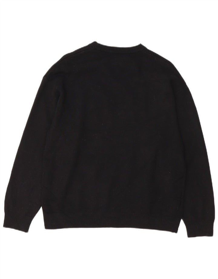 Zara Womens Crew Neck Jumper Sweater UK 14 Medium Black Viscose