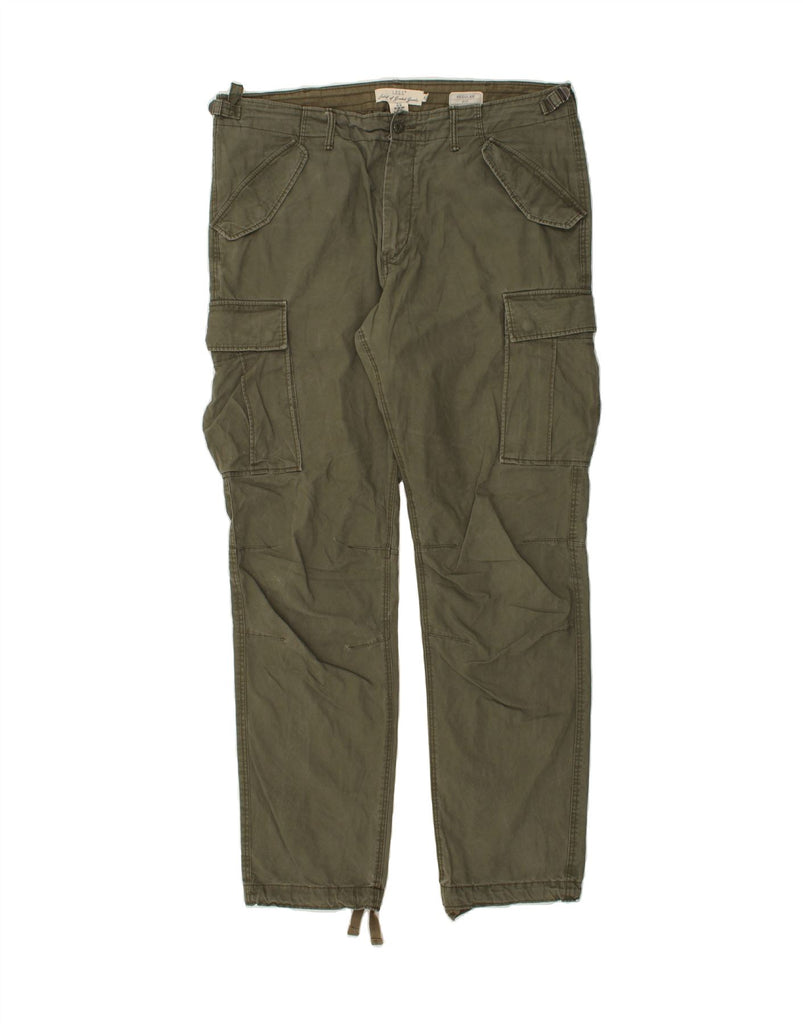 H&M Mens Slim Cargo Trousers W38 L34  Khaki Cotton | Vintage H&M | Thrift | Second-Hand H&M | Used Clothing | Messina Hembry 