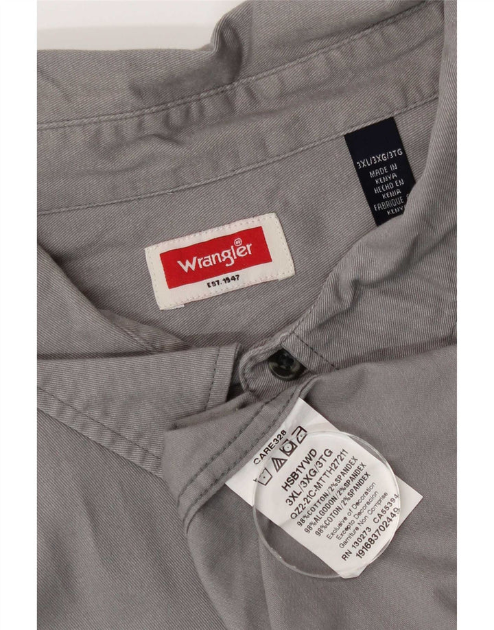Wrangler Mens Short Sleeve Shirt 3XL Grey Cotton