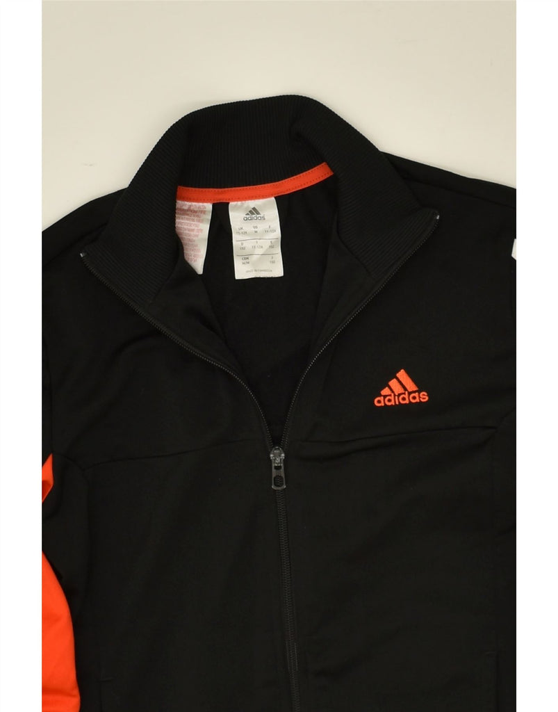 ADIDAS Boys Tracksuit Top Jacket 11-12 Years Black Colourblock Polyester | Vintage Adidas | Thrift | Second-Hand Adidas | Used Clothing | Messina Hembry 