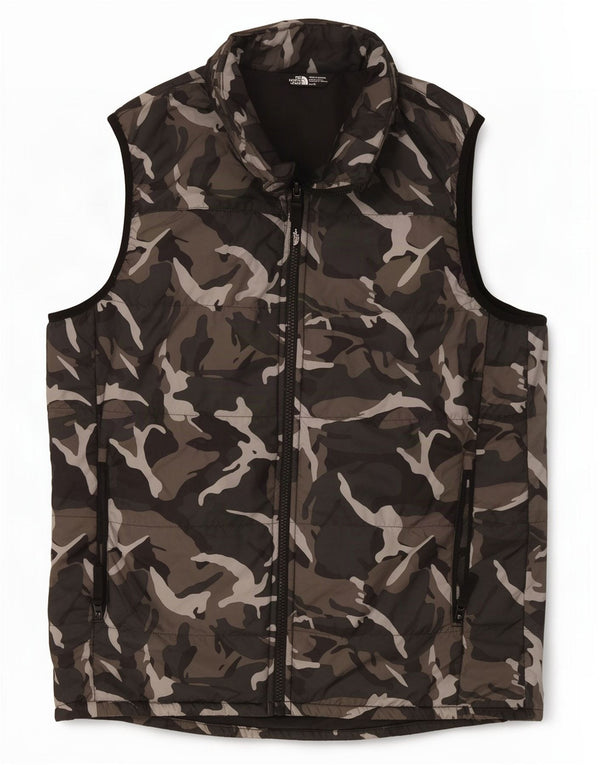 The North Face Boys Padded Gilet 14-15 Years XL Grey Camouflage Polyester