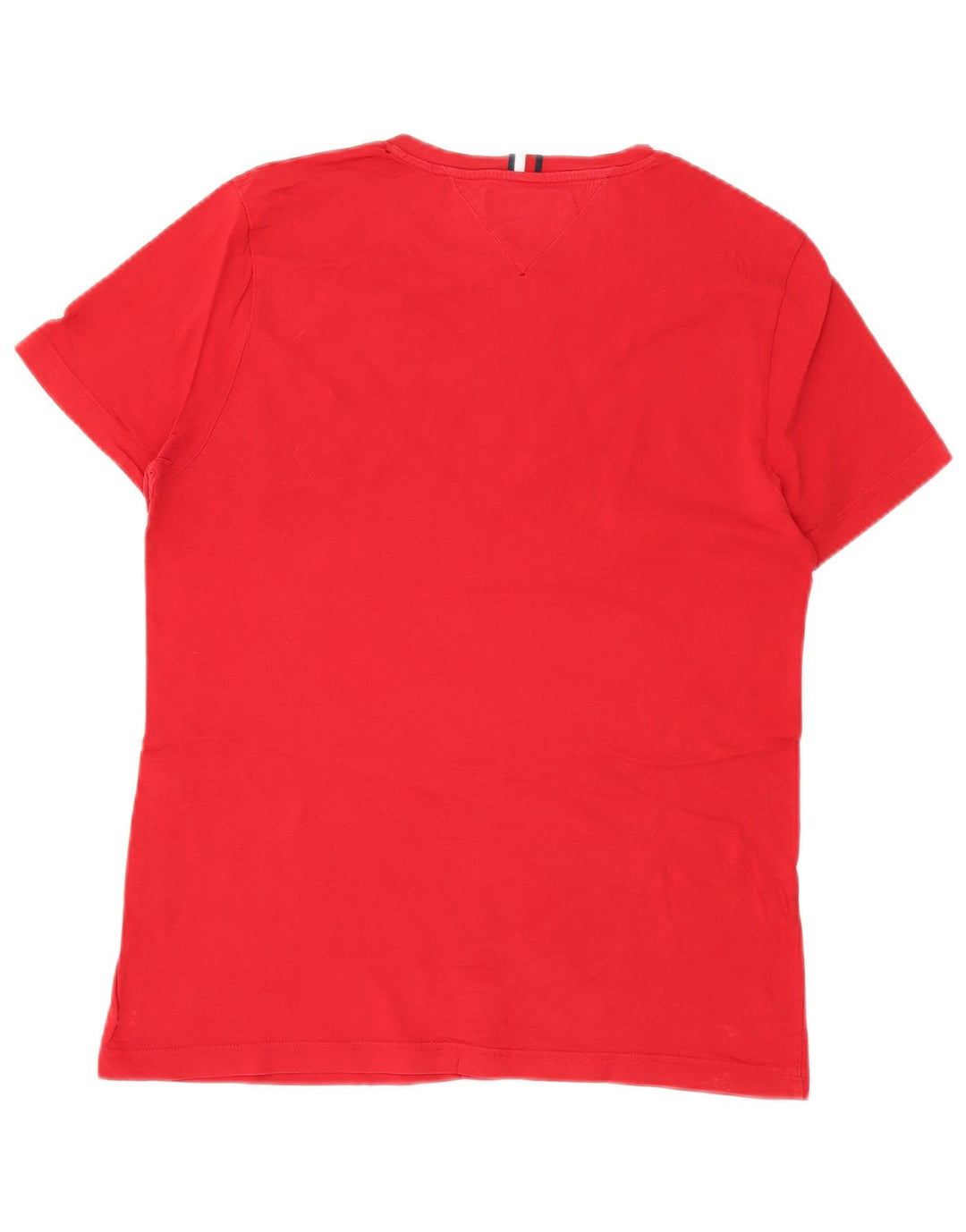 Tommy Hilfiger Mens Graphic T-Shirt Top Large Red Colourblock Cotton