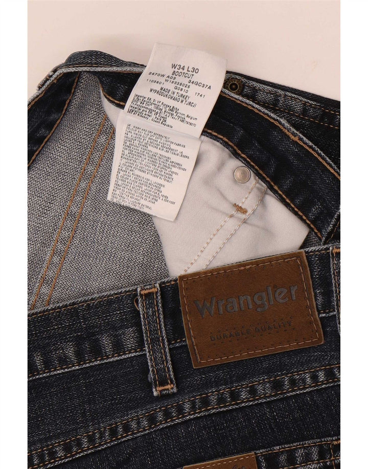 Wrangler Mens Bootcut Jeans W34 L30 Blue Cotton