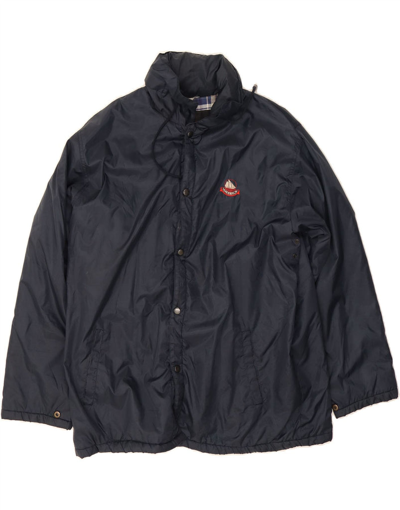 VINTAGE Mens Windbreaker Jacket UK 42 XL Navy Blue Polyamide Vintage Vintage and Second-Hand Vintage from Messina Hembry 
