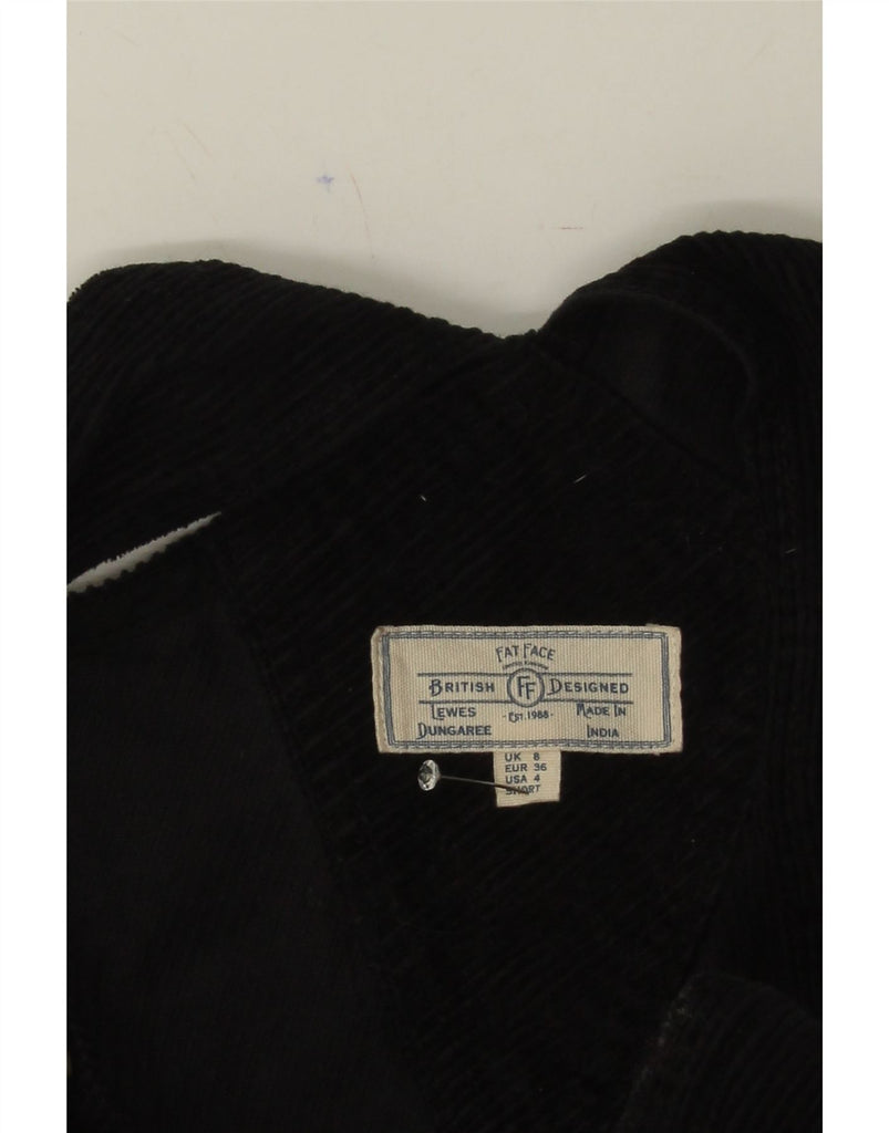 FAT FACE Womens Dungarees Corduroy Trousers UK 8 Small W30 L26 Black Vintage Fat Face and Second-Hand Fat Face from Messina Hembry 
