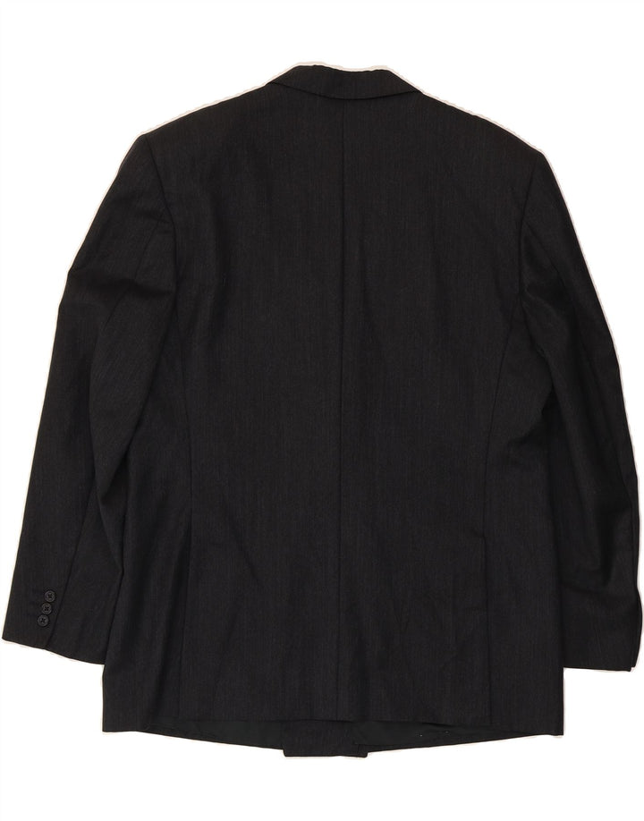 TRUSSARDI Mens Double Breasted Blazer Jacket UK 38 Medium Black Wool Vintage Trussardi and Second-Hand Trussardi from Messina Hembry 