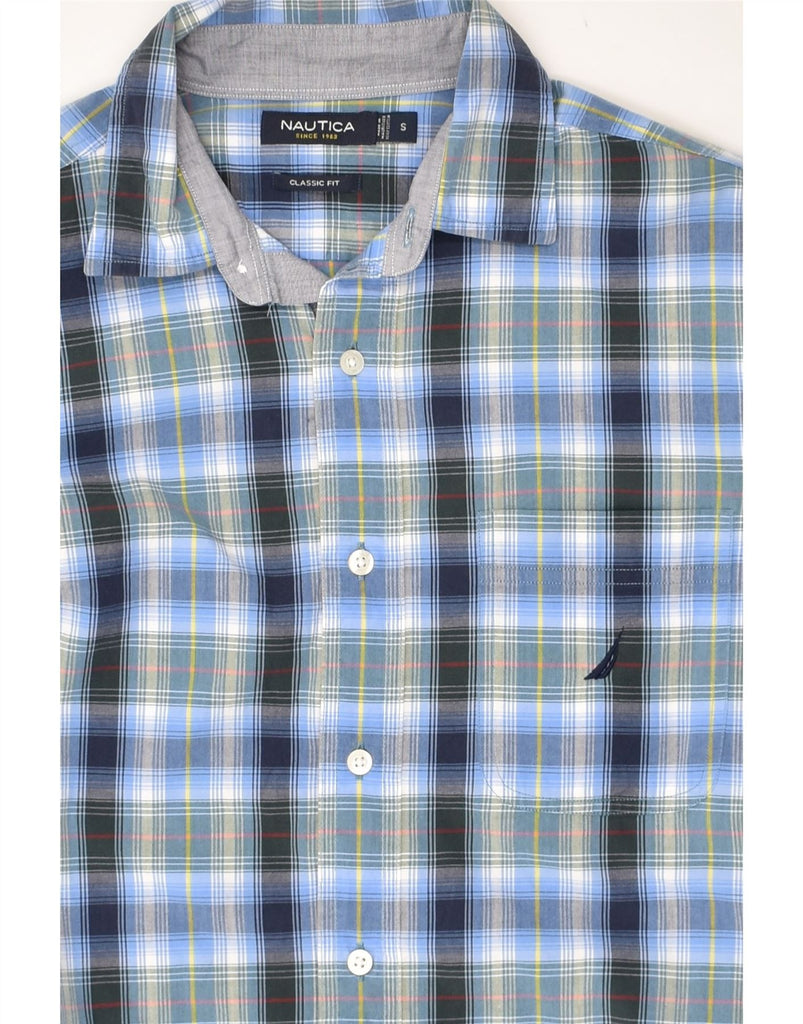 NAUTICA Mens Classic Fit Shirt Small Blue Check Cotton | Vintage Nautica | Thrift | Second-Hand Nautica | Used Clothing | Messina Hembry 