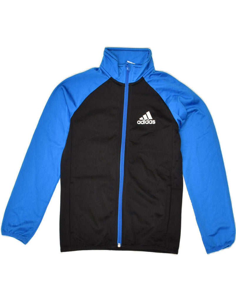 ADIDAS Boys Tracksuit Top Jacket 7-8 Years Black Colourblock Polyester | Vintage Adidas | Thrift | Second-Hand Adidas | Used Clothing | Messina Hembry 