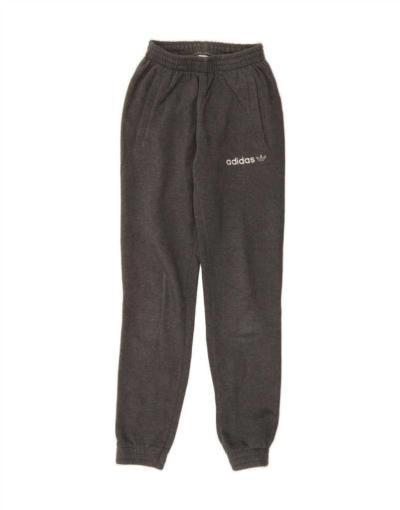 ADIDAS Mens Graphic Tracksuit Trousers Joggers XS Grey Cotton Vintage Adidas and Second-Hand Adidas from Messina Hembry 