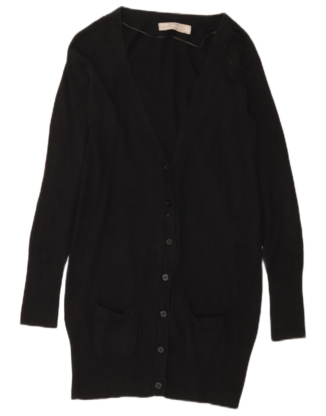 Zara Womens Cardigan Sweater UK 8 Small Black