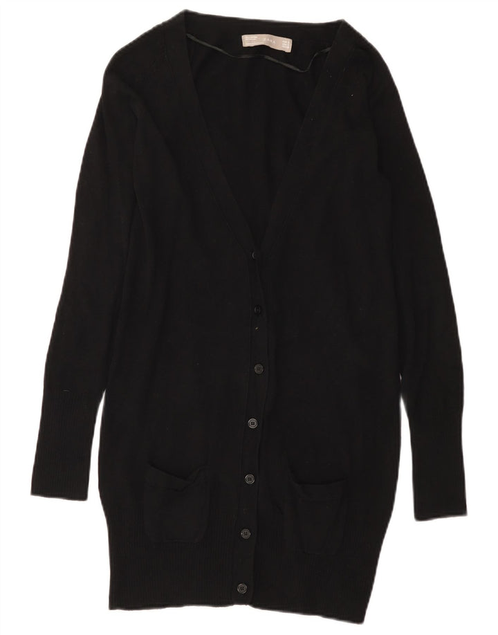 Zara Womens Cardigan Sweater UK 8 Small Black