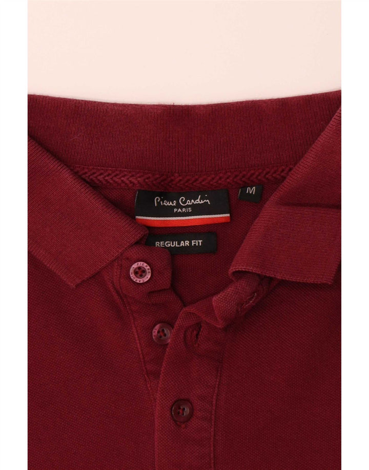 Pierre Cardin Mens Regular Fit Polo Shirt Medium Burgundy Cotton