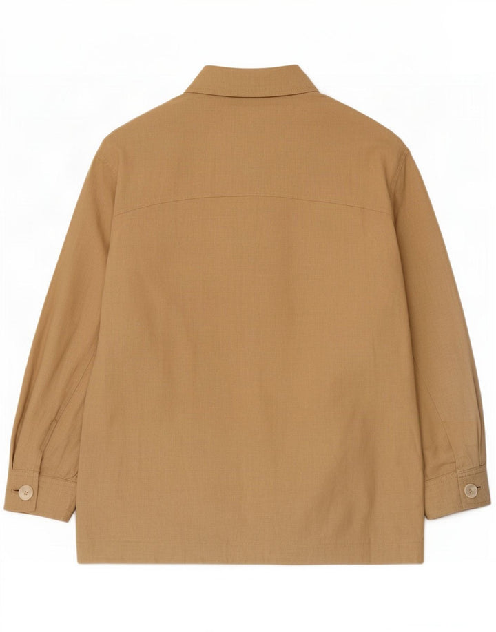 Zara Womens Oversized Bomber Jacket UK 6 XS Beige Viscose