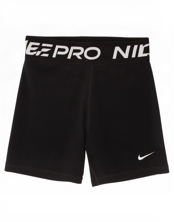 Nike Girls Dri Fit Graphic Sport Shorts 12-13 Years Large Black